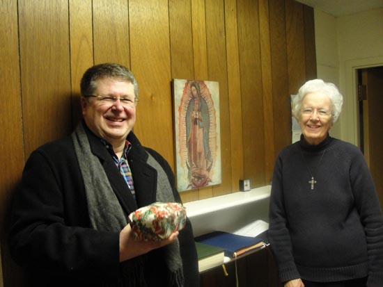 Fr. Mike Joncas with Sr. Margaret following Eucharist celebrating Our Lady of Guadalupe.